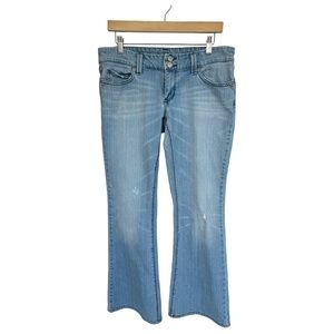 Levi's Retro 70's 423 Flare Jeans Low Rise White Washed Zip 2 Button Size 11/30